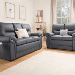 Beds solution Dark Grey Plush 3+2 and 3 seater sofa set