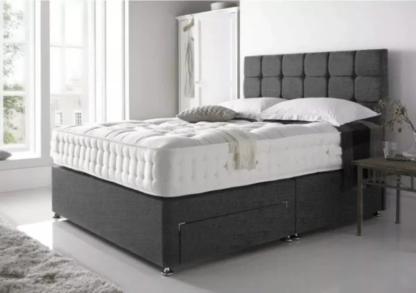 Charcoal Fabric Chenille Ottoman Bed with Mattress3242