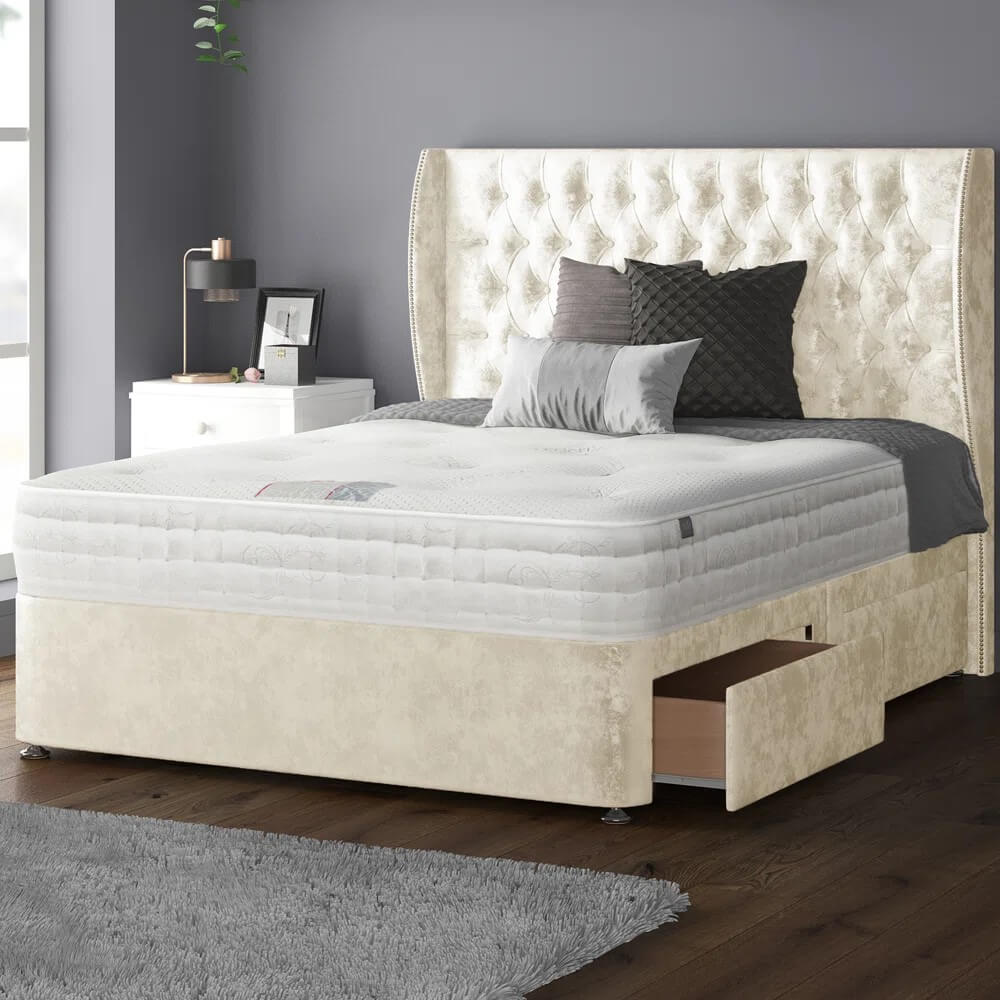 Parka Divan Bed Set With Floor standing Headboard