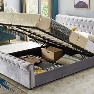 plush ottoman sleigh bed