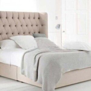 cream sleigh bed