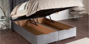 Amelia Wingback Ottoman Bed with Storage and Mattress Options 2344242